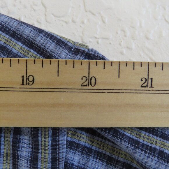 Covington* Men's Short Sleeve Button Down Curved Hem Pocket Plaid Shirt~ Large‎ - Picture 5 of 11